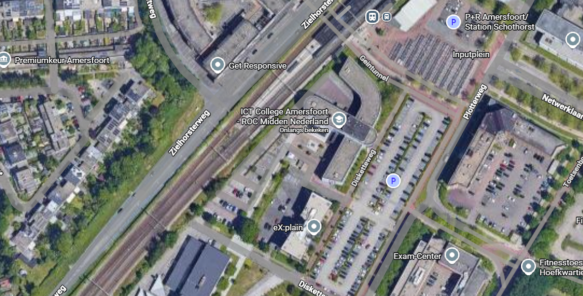 Kaart van mijn school in Amersfoort